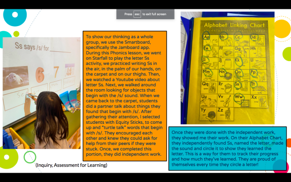 Student using the interactive whiteboard in a whole group activity 