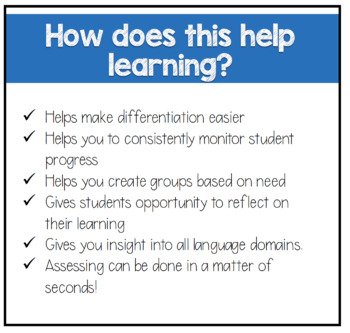Chart listing benefits of using regular formative assessments