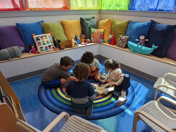 Image of students in pillow corner