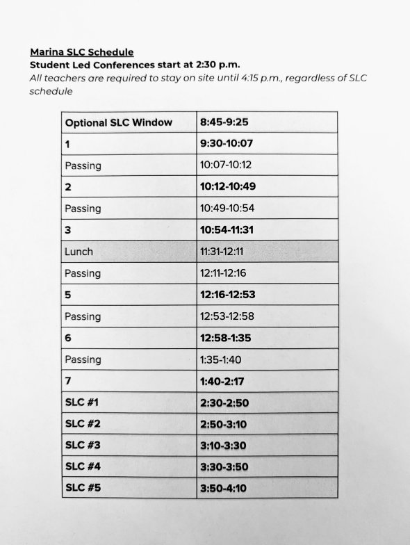 Dismissal Schedule