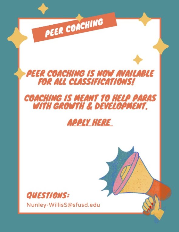 peer coaching information flyer