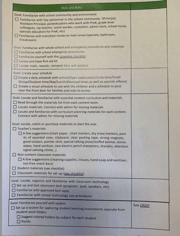 photo of checklist