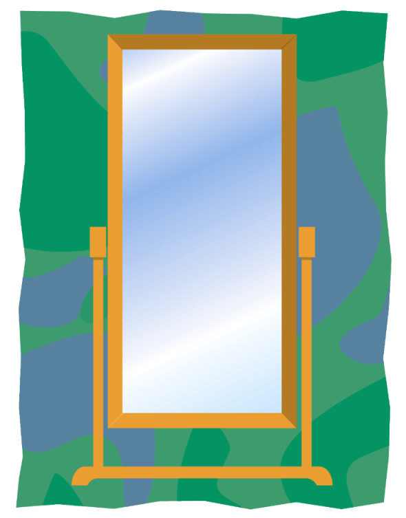 Illustration of a full length mirror
