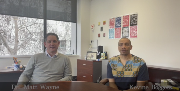 SFUSD Superintendent Dr. Matt Wayne and SF Board of Education President Kevine Boggess in a video discussing EMPowerSF updates on March 13, 2023