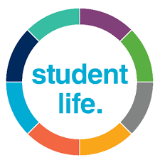 Text: Student like with multicolor circle around text
