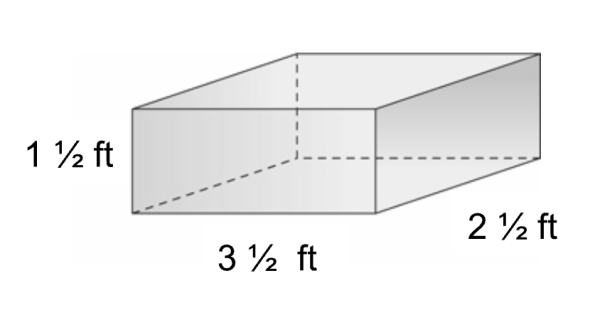 illustration of rectangular prism 1.5 ft x 3.5 ft x 2.5 ft