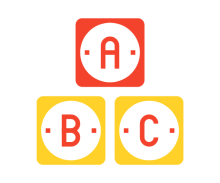 3 letter blocks stacked