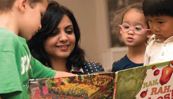 teacher reading to students