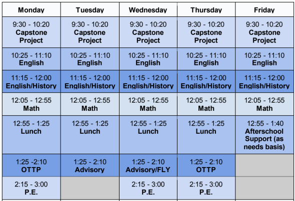 CARE Buchanan weekly schedule.