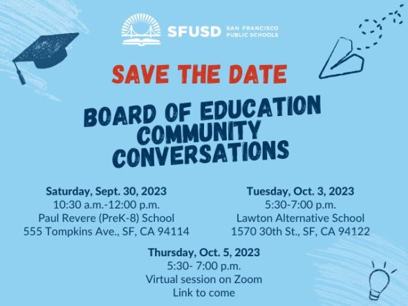 Board of Education Community Conversations (9/30, 10/3, 10/5)