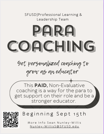 grey flyer sharing information about the peer coaching program
