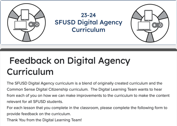 Feedback on Digital Agency Curriculum