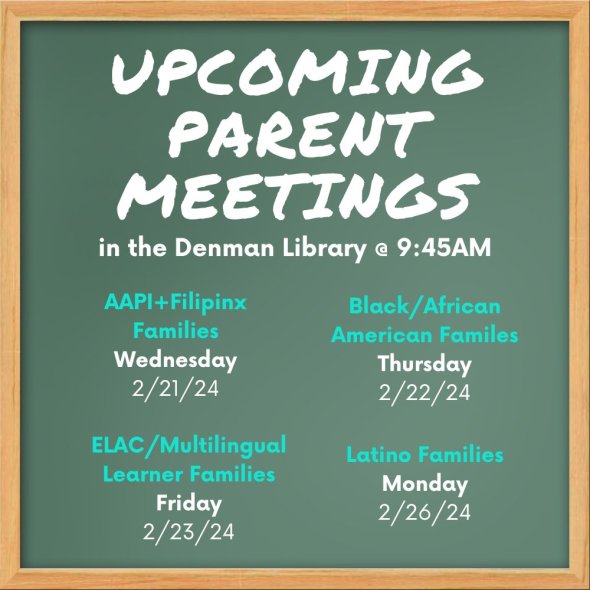 schedule of upcoming parent meetings