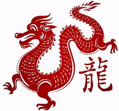 dragon image in red