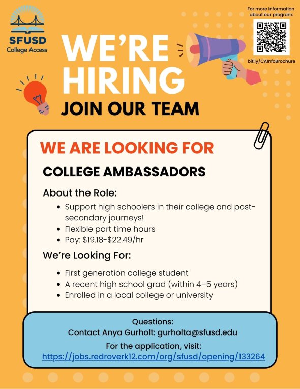 College Access Hiring Flier