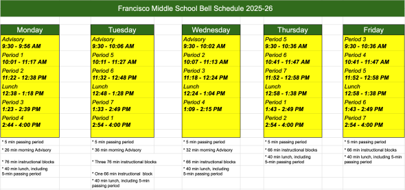 25-26 Bell Schedule