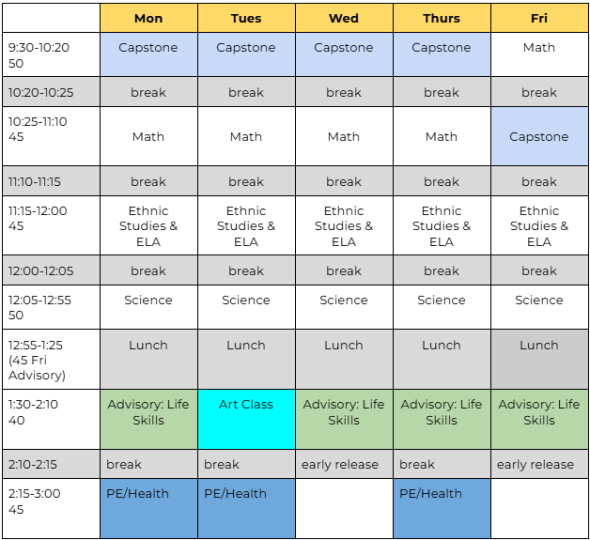 CARE Buchanan Bell Schedule 25/26 SY