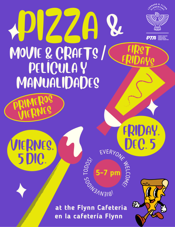 First Friday Pizza - Dec 5th 5-7pm in cafeteria