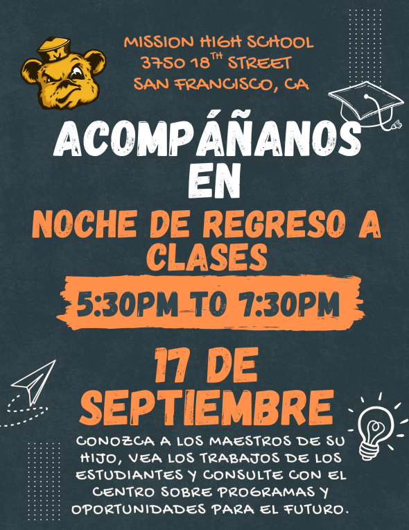 Back to School Night at Mission High School (Spanish)