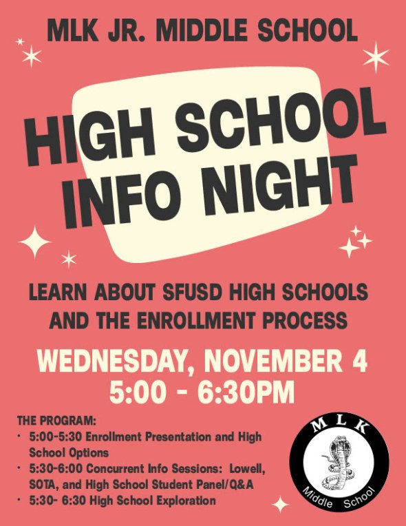 MLK MS High School Night 2026 Flyer