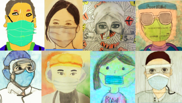 Heroes in Masks Art Class Collage