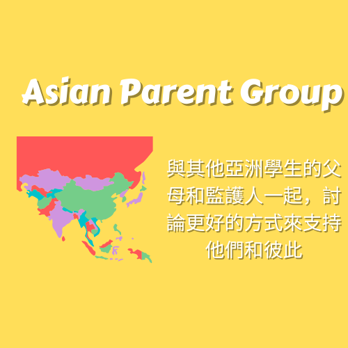 Text reads asian parents group with a map image of Asia