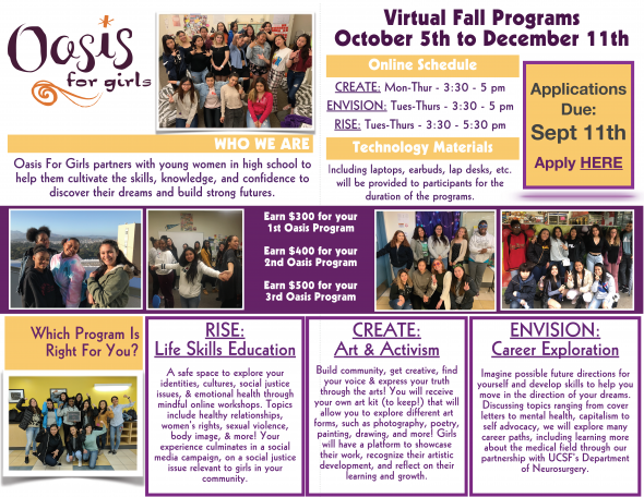 oasis fall 2020 flyer