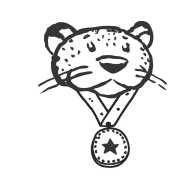 School sports logo featuring a jaguar