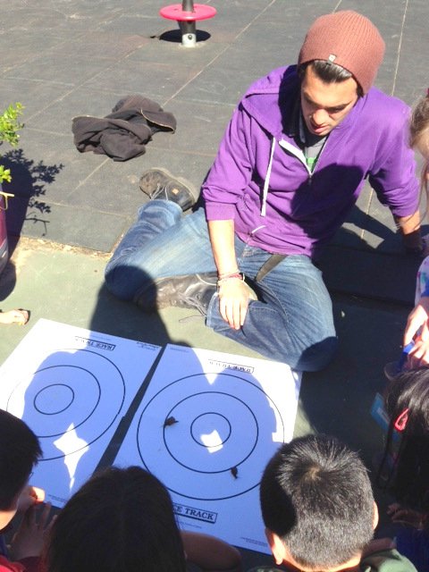 School instructor shows students snails