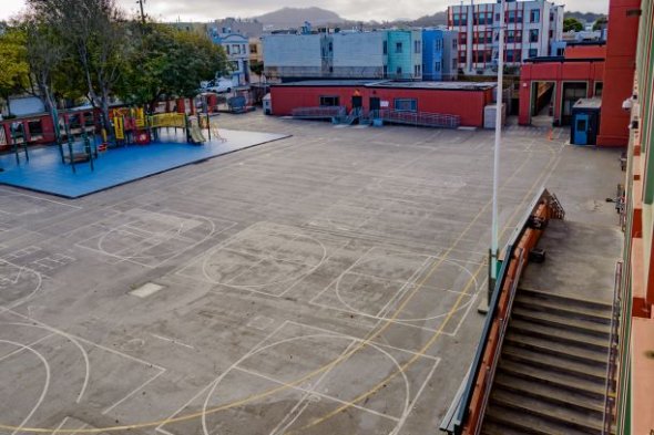 Alamo schoolyard and play structure