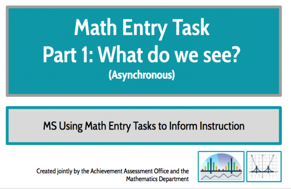 Math Entry Task Part 1 title slide