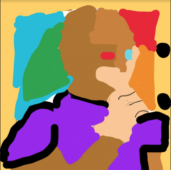 Digital image of person with several shades of color