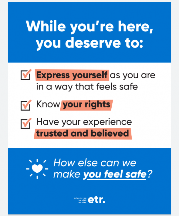 Poster that encourages LGBTQ students to speak up and know their rights.