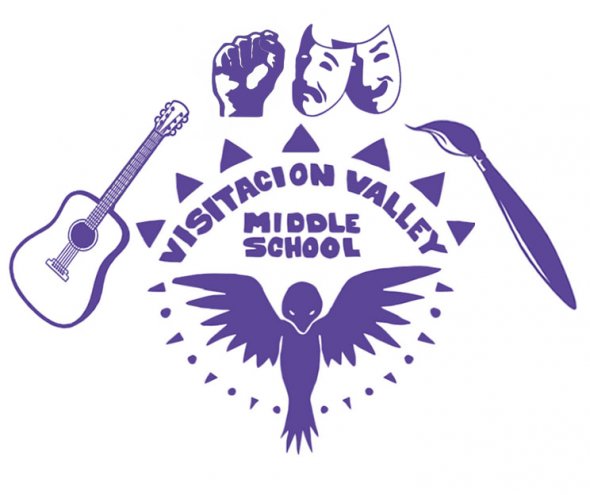 VVMS Falcon Logo with symbols representing the four elective classes