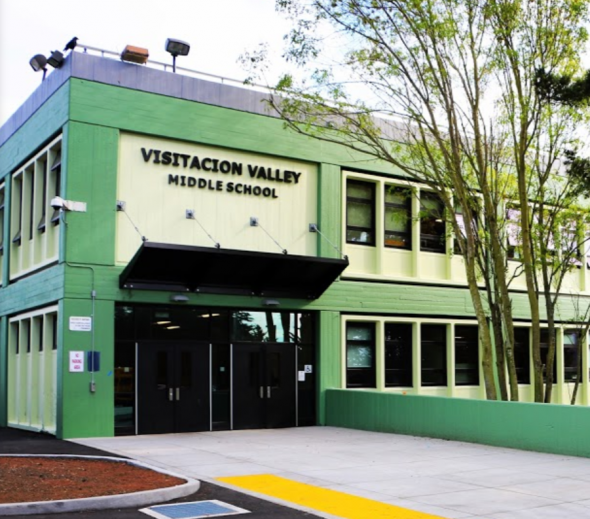 Exterior of Vistacion Valley Middle School