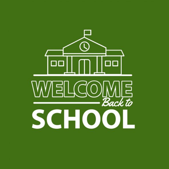 Welcome back to school graphic.
