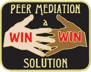 Peer Mediation logo of two hands coming together
