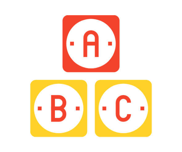 3 letter blocks stacked