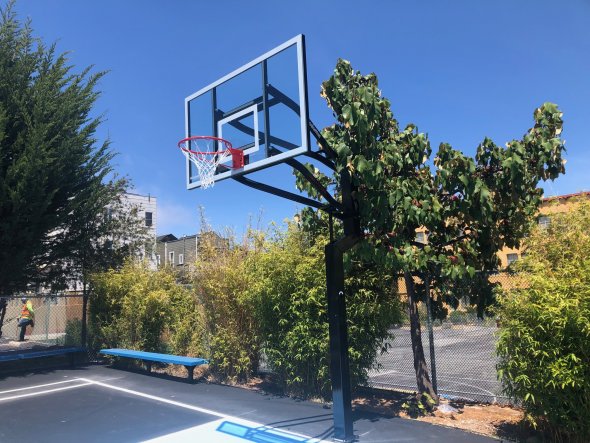New basketball hoops at Sanchez