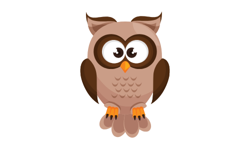 Clipart of beige & brown owl 