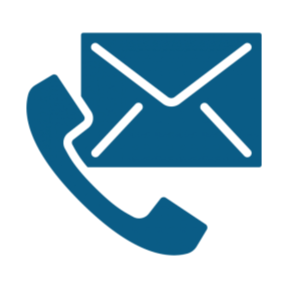 icon of blue phone and envelope