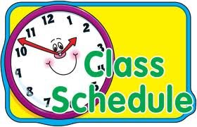 clock with words class schedule