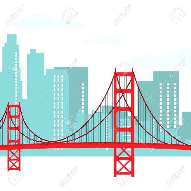 cityscape with Golden Gate Bridge
