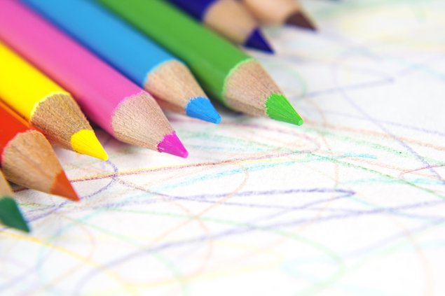 Close up of color pencils