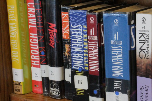 Stephen King books on a shelf