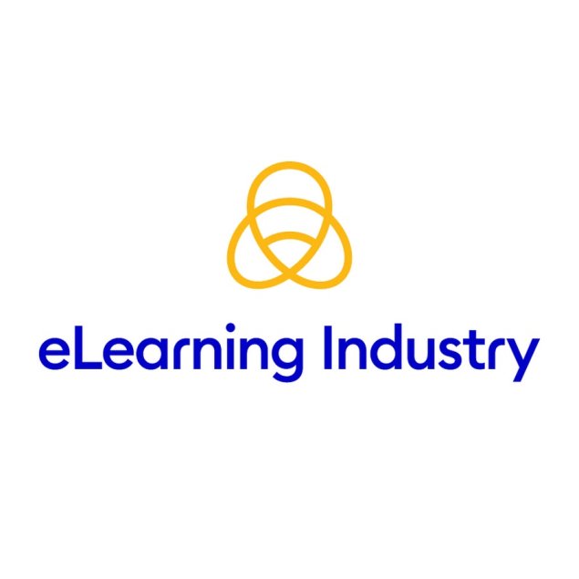 eLearning Industry logo of a yellow stylized bee against a white background