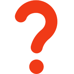 Red question mark against a white background