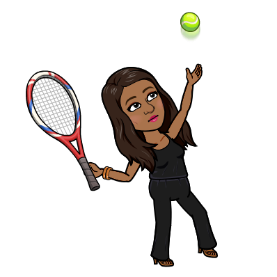 Bitmoji playing tennis