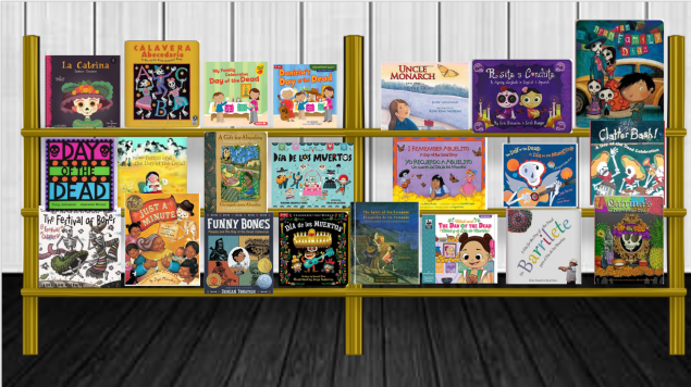 Dia de los Muertos Bookshelf