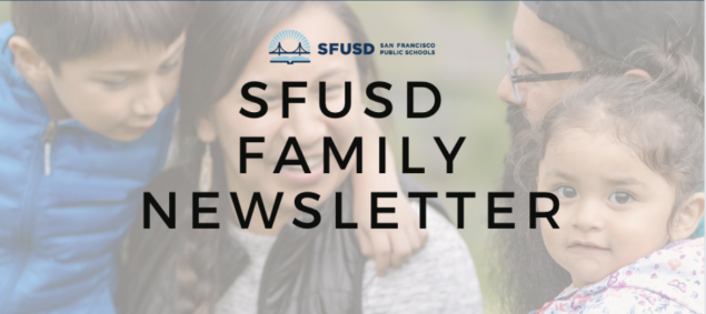 November 2022 SFUSD Family Newsletter banner featuring stock image of Native American family